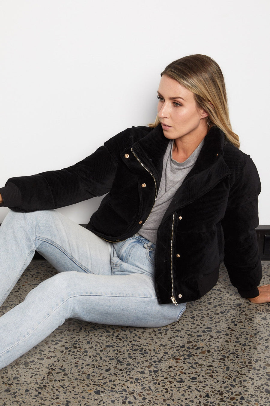 Khloe Corduroy Puffer Jacket- Final Sale